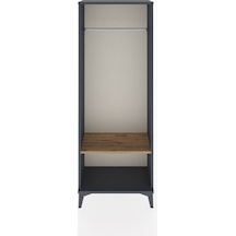 Arges Dolap Tek Raflı Kapaklı Tek Askılı 60x30x163 Antrasit-çam Antrasit