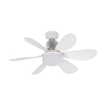 Feny Fn-f82 Zefira Crystal Beyaz 3 Kademeli Hız 30w 52cm Pervane Çapı 3 Renk Işık Ultra Sessiz Tavan Vantilatörü 1