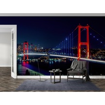 Gece İstanbul Boğazı Poster Duvar Kağıdı Renkli