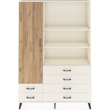 Arges Dolap 7 Raflı 6 Çekmeceli Tek Kapaklı 132x30x195 Aytaşı-çam/aytaşı Atlas Çam/aytası