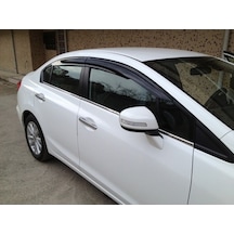 Honda Civic 2012-2015 Krom Cam Çıtası 4 Parça Paslanmaz Çelik
