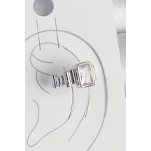 Pirinç Gümüş Renk Kare Zirkon Taşlı Kadın Kıkırdak Model Küpe 5886 - Bbbbbb8625-1262 Çok Renkli Çok Renkli