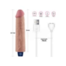Morgece 23.7 Cm Usb Şarjlı Yeni Nesil Realistik Testissiz Titreşimli Ten Dildo Penis