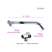 Novahub Duş Kolu Duş Başlığı Aksesuarları Duş Başlığı Uzatma Kolu 30cm Arm+base Gümüş Gümüş