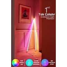Rgb Led Strip Tube Light Abajur Uzaktan Kumandalı Işık Lamba Ampül Aydınlatma Renkli Atube2
