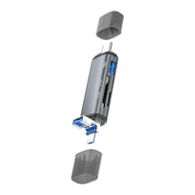 3 In 1 Type-c Card Reader Hem Type-c Hem Usb Girişli Sd Kart Okuyucu Çevirici Portatif Adaptör