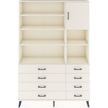 Arges Dolap 8 Raflı 8 Çekmeceli Tek Kapaklı 132x30x195 Aytaşı-aytaşı/aytaşı Aytası/aytası