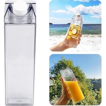 Süt Kutu Tasarımlı Su Kahve Içecek Şişesi Cam Değildir Kahve Ve Sunum Bardağı Ve Matarası 500-600ml
