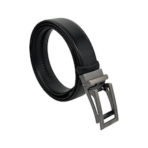 Süzer Deri Siyah Suni Deri Otomatik Mekanizmalı Tokalı Deliksiz 3.5 Cm.lik Genişlik Klasik Erkek Kemer // 8201 Siyah