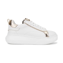 Tamer Tanca Kadın Suni Deri Beyaz Sneakers & Spor Ayakkabı 1009 2200 Bn Ayk Sk25-26 Beyaz/dore Beyaz