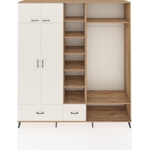 Hyperion Dolap 12 Raflı 2 Çekmeceli 2 Askılı 220x44x243 Çam-aytaşı/aytaşı Aytası/aytası - Atlas Çam