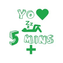 You Love 5 Mins Sticker 17x17 Cm Yeşil