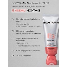 Bodytamin Niacinamide B3%5 Intensive El Ve Boyun Kremi Masaj Başlık Aydınlatıcı Sıkılaştırıcı 60 Ml