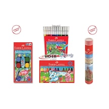 Faber Castell Kuru Sulu Pastel Keçeli 12 Renk 4 Parça Boya Seti