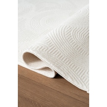 Karmen Halı İcon Ic002w Modern Desen Salon Koridor Halısı Akrilik Krem