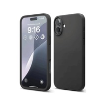 Apple Uyumlu iPhone 16 Plus Uyumlu Kılıf Nano İçi Kadife Silikon - Siyah