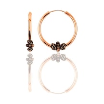Gümüş Rose 12 Mm Mini Işlemeli Halka Küpe N11.47725