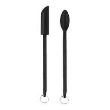 Siyah Mini Spatula Teleskopik Isıya Dayanıklı Ergonomik Saplı Mutfak Şişeleri Küçük Silikon Spatula Minik Kazıyıcı