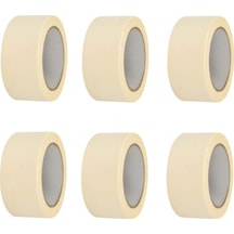 6 Adet Maskeleme Bandı Boya Bandı 36mm X 25m Kağıt Bant