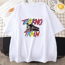 Tarzsokak Beyaz Tekkno Tren Grafik Baskılı Elektrikli Callboy Band -gömlek Hayranları İçin Beyaz