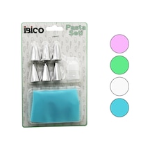 8pcs Pasta Süsleme Seti 1ad-krema Torbası - 6ad-metal + 1ad-plastik Uç Çok Renkli