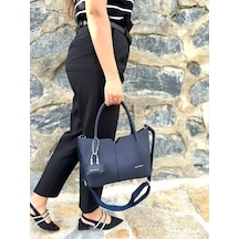 Just Polo Kadın Yeni Sezon Yumuşak Deri Ayarlanabilir Askılı Lüks El Ve Omuz Çantası Shoulder Bag Lacivert