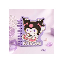 Sanrino Kuromi Spiralli Defter Çizgili Özel Kesim Mor Mini Boy 1 1