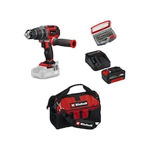 Einhell TP-CD 18/60 Li-ı Bl Solo Darbeli Akülü Vidalama + 1x4AH Akü + 32 Parça Bits Uç Seti 45/29 Kumaş Çanta