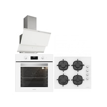 Silverline BO6502W02 - CS5343W01 - 3420 Classy 60 Beyaz Cam Ankastre Set