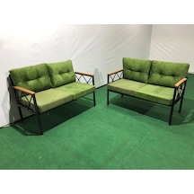 2+2balkon-bahçe-kafe-çay Seti-koltuk Takımı-oturma Grubu-ofis Koltuğu 2+2 Yeşil