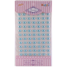 İNCİ KALP YAPIŞKANLI MAVİ PK:10 SET 77AD