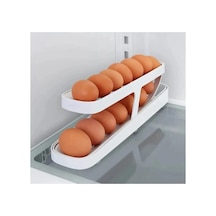 2 Katlı Otomatik Buzdolabı Yumurta Standı Yumurtalık Rafı Saklama Kabı Buzdolabı Organizer Açık Ahşap