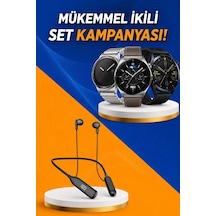 Alarm Ve Titreşim Özellikli Akıllı Saat Ve Mikrofonlu Kablolu Blu