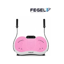 Fegel FG-6500 99 Kademeli Hoparlörlü Direnç Bantlı Uzaktan Kumandalı Titreşimli Fitness Platformu Pembe
