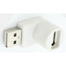 USB to USB Adaptör (USB 2.0 Erkek to Dişi) (Dirsekli tip) (Beyaz)