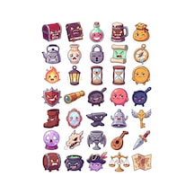 30 Adet Fantastik Ryo Mimik Sticker Seti - Laptop, Defter, Telefon Çok Renkli