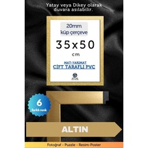 Altın-20mm-35x50 Cm Mat Pvc Li Camsız Fotoğraf Puzzle Belge Çerçeve Yatay Dikey Asılabilme 82362461