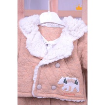 Babyhola Ceket Takım Görünümlü Velsoft Tulum Kız Erkek Bebek Çocuk Kapüşonlu Kışlık Tulum 12518 001