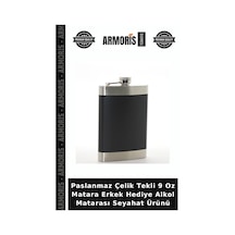 Paslanmaz Çelik Tekli 9 Oz Matara Erkek Hediye Alkol Matarası Seyahat Ürünü Çok Renkli