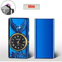 Brightnova 1 Adet Şık Dış Mekan Ateşleme Aleti Blue Çift Ark Plazma Çakmak 3d Kartal Kabartmalı Ve Led Aydınlatmalı Kadranlı Kampçılık Açık Hava Macerası Acil Durum Ateş Başlatma Altın