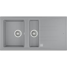 Teka Stone 60 B-Tg Bir Büyük Hazne Bir Küçük Hazne Ve Damlalıklı Tegranite Eviye - Metalik Gri - 115360007