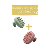 2li Set Yumuşak Silikonlu Saç Bakım Tarağı - Saç Duş Tarağı - Saç Derisi Için Masaj Fırçası Karışık