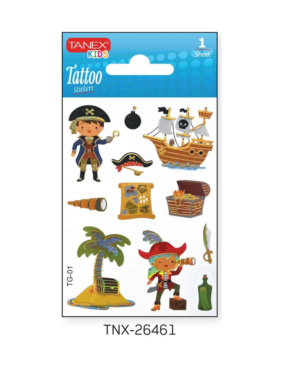 Tanex 7,5x10,5mm Sevimli Korsan Mini Tatoo Tnx-26461