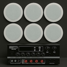 Luxury, 6 Adet Hoparlör 1 Adet Anfi, Asma Tavan Ses Sistemi, Alçıpan Tavan Ses Sistemi, Mağaza Ses Sistemi 16 Cm