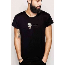Marilyn Manson Metal Rock Music Müzik Baskılı Siyah Erkek Tshirt (528802172)