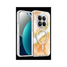 Onegif Redmi Note 15 Pro Plus 5g Lotus Simli Magsafe Kapak - Turuncu İtdark57069