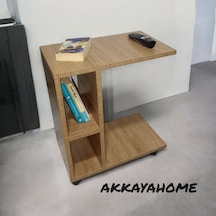 Tekerlekli Raflı C Sehpa, Koltuk Sehpası, Koltuk Yanı Sehpası, Ya