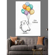 Ahşap Tablo Balon Tutan Kutup Ayısı
