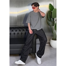 Zaee Micro Texture Oversize Tişört Füme