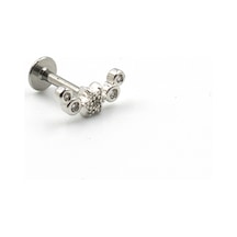 Gümüş Taşlı Yıldız Tragus Helix Piercing - Anti Alerjik, Kararma Yapmaz Çok Renkli